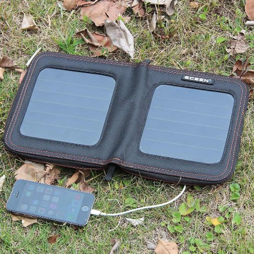 ECEEN 7 Watts Foldable Solar Panel Bag Portable Solar Charger Pack Kits for iPhones iPads Samsung Galaxy Phones Other Smartphones and Tablets Gopro Cameras and More 7 Watts