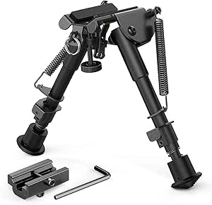 Feyachi 2 in 1 Bipod 6 Inch to 9 Inch Adjustable Rifle Bipod with Picatinny/MLOK Keymod Rail Mount Adapter Included