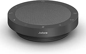 Jabra Speak2 55 Wireless Bluetooth Speakerphone - Compact and Portable Speaker with 4 Noise-Cancelling Mics, Full-Range 50mm Speaker & Wideband Audio - Certified for Zoom and Google Meet - Dark Grey