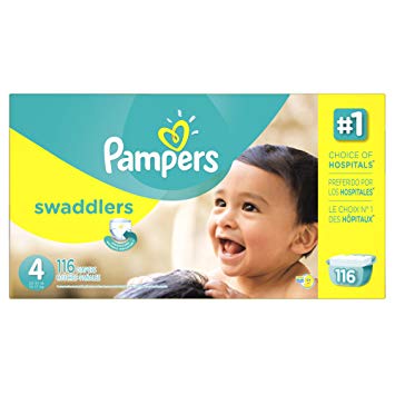 Pampers Swaddlers Disposable Diapers Size 4, 116 Count, ECONOMY