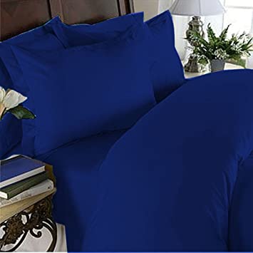 Elegant Comfort 3 Piece 1500 Thread Count Luxury Ultra Soft Egyptian Quality Coziest Duvet Cover Set, Full/Queen, Royal Blue