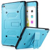 ULAK iPad Mini 4 Case KNOX ARMOR Shockproof Rugged Hybrid Full-body Protective Stand Case Impact Resistant with Built-in Screen Protector for Apple iPad Mini 4 2015 Release Blue