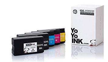 YoYoInk 5 Pack Remanufactured Ink Cartridges Replacement for HP 932XL & 933XL (2 Black, 1 Cyan, 1 Magenta, 1 Yellow) for OfficeJet 6700 6600 7610 6700 7612