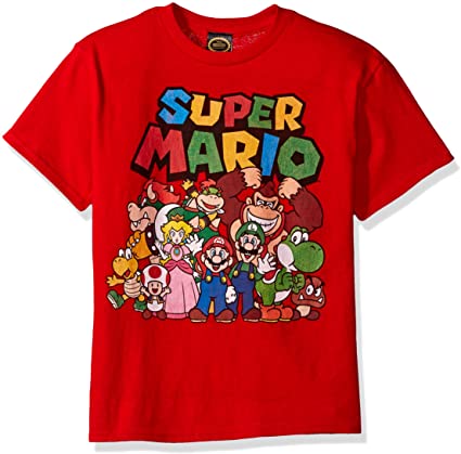 Nintendo Boys' Super Mario Character Group Shot Graphic T-Shirt