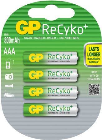 GP ReCyko Rechargeble AAA 800mAh Battery 4-Pack SALE