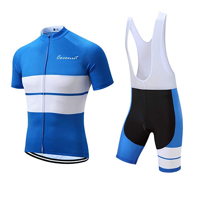 Mens Cycling Jersey Set Road Bike Jersye Short Sleeves Cycling Kits  Bib Shorts with 3D Padded