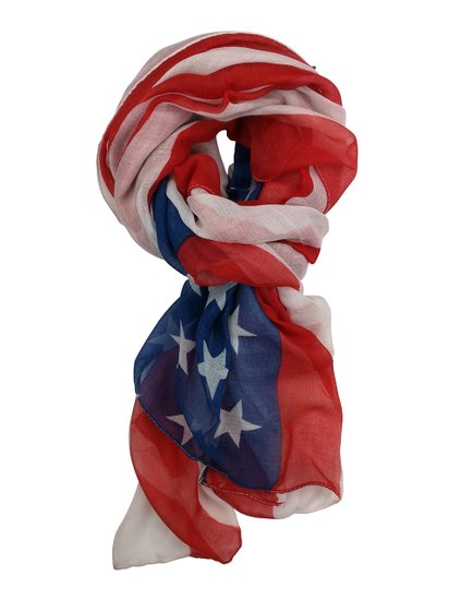 USA Flag Scarf, Patriotic, Red, White and Blue American Flag Scarf