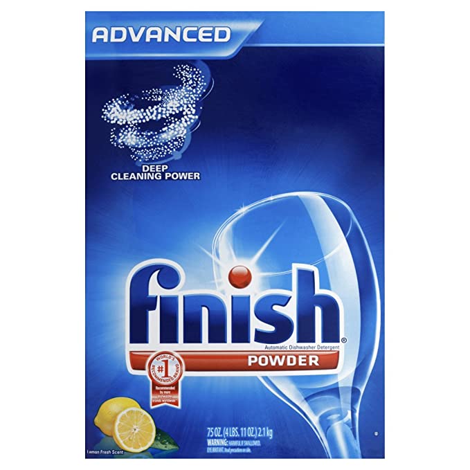Finish Powder Dishwasher Detergent, Lemon Fresh Scent, 75 oz