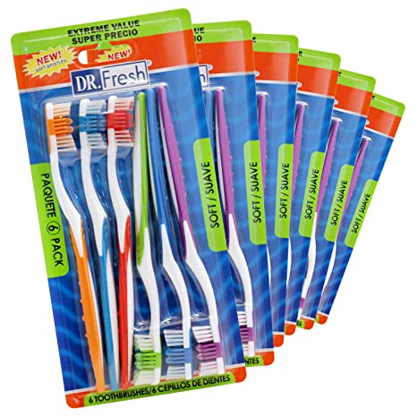 Dr. Fresh Extreme Value Toothbrush Soft Bristles, 36 Count, (Pack of 6)