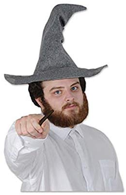 Beistle 60348 Felt Wizard hat, One Size Fits Most, Gray, 1 Piece Pack