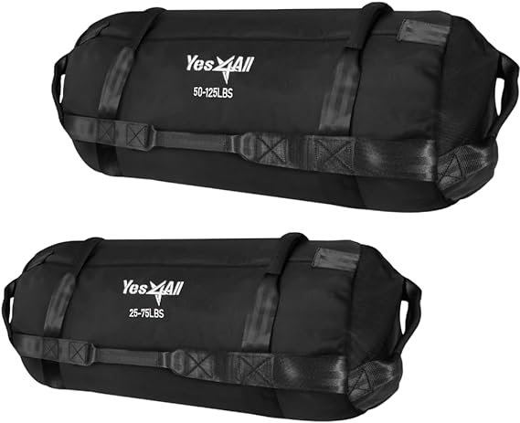 Yes4All Workout Sand Bags for Weight - Heavy Duty Sandbag for Fitness, Conditioning Up to 200LBS, Lifting Sand Bag - Multiple Colors & Sizes