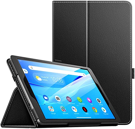 MoKo Case Compatible with Lenovo Tab M8 HD (TB-8505F / TB-8505X) / Smart Tab M8 TB-8505FS / Tab M8 FHD TB-8705F, Slim Lightweight PU Leather Smart Tablet Shell Cover Stand Case, Black