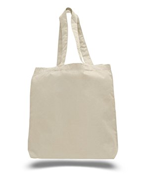 100% Cotton Canvas Reusable Grocery Bags by BagzDepot (6 Pack, Natural)