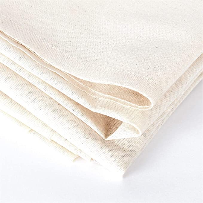 100% Natural Cotton Muslin Fabric - 63in Wide X 3yds Long (Medium Weight)