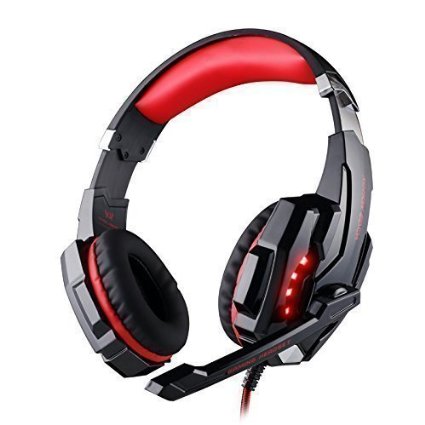 DIZA100 Kotion Each G9000 Gaming Headset Headphone 35mm Stereo Jack with Mic LED Light for PS4TabletLaptopCell Phone-BlackampRed