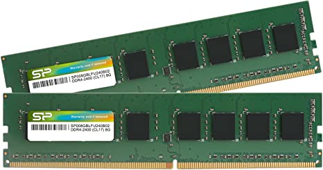 シリコンパワー デスクトップPC用メモリ DDR4-2400(PC4-19200) 8GB×2枚 288Pin 1.2V CL17 SP016GBLFU240B22