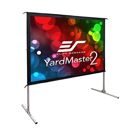 Elite Screens Yard Master 2, 100 inch Outdoor Projector Screen with Stand 4:3, 8K 4K Ultra HD 3D Fast Folding Portable Movie Theater Cinema 100" Indoor Foldable Easy Snap Projection Screen, OMS100V2