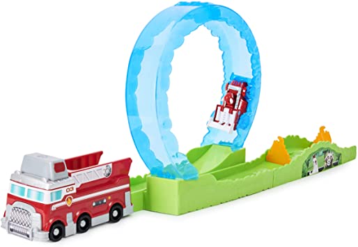 Paw Patrol, True Metal Ultimate Fire Rescue Track Set with Exclusive Marshall Die-Cast Vehicle, 1:55 Scale