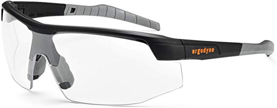 Ergodyne Skullerz SKOLL Safety Glasses-Matte Black Frame, Anti-Fog Clear Lens