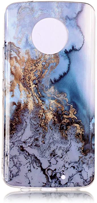 Moto X4 Case, Moto X 4th Gen (2017) Case,Vfunn [ Marble Series ] Slim Fit Soft TPU Gel Anti-Scratch Back Phone Case Cover (Blue)