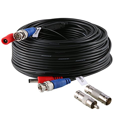 ANNKE 2-In-1 Video Power Cable 100 Feet (30 meters) Security Camera Cable with BNC Connectors (Black)