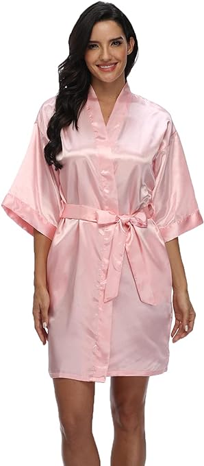 Women's Pure Short Silky Robes Bridesmaid Bride Party Satin Robes Sleepwear