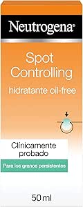 Neutrogena Spot Controlling Hidratante Oil-Free (1 x 50 ml), crema hidratante facial con ácido salicílico para piel propensa al acné, crema para la cara libre de aceites no comedogénica