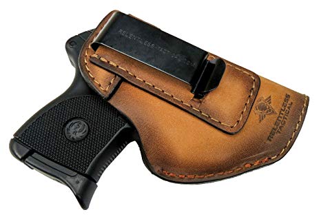 Relentless Tactical The Defender Leather IWB Holster - Made in USA - Fits Ruger LCP, LCP2, Sig P238, P290, S&W Bodyguard .380 and Most .380's - Made in USA