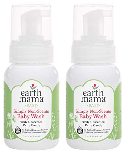 Earth Mama Simply Non-Scents Baby Wash Gentle Castile Soap for Sensitive Skin, 5.3-Fluid Ounce (2-Pack)