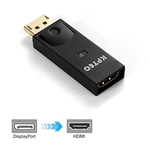 KPTEC Gold Plated DisplayPort to HDMI Adapter - Black