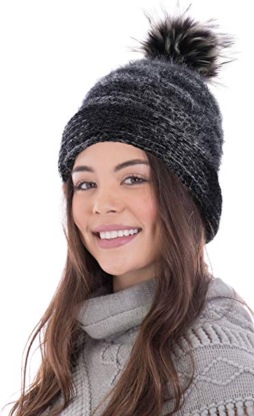 ARCTIC Paw Adult Chunky Cable Knit Beanie with Yarn Pompom