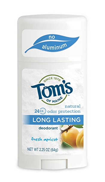 Tom's of Maine Natural Deodorant Stick, Apricot, 2.25 Ounce Stick, Pack of 6