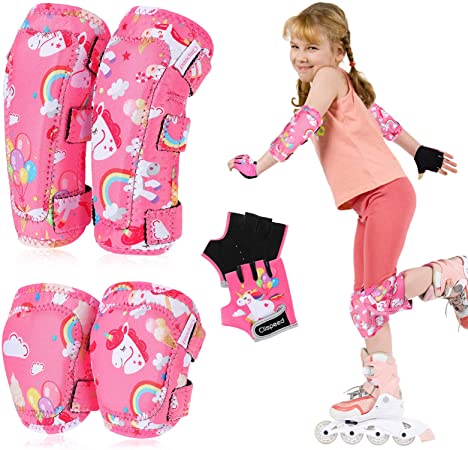 CLISPEED Knee Pads for Kids,Toddler Sports Protective Gear, Kids Knee and Elbow Pads with Bike Gloves for Outdoor Activities Skating Biking Skiing Skateboarding Scooter(2-8 Years)