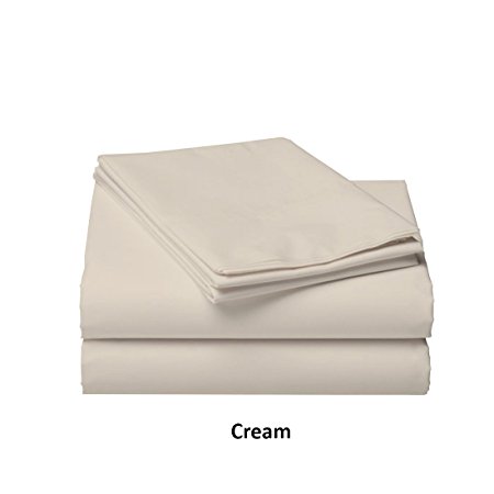 New 1500 Series Luxury Soft Brushed Microfiber 4pc Bed Sheet Set (Twin, Cream)