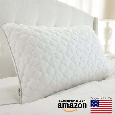 Shredded Memory Foam Cluster Comfort Pillow - Premium Removable Knit Cover featuring Free Moving Shredded Memory Foam Clusters
