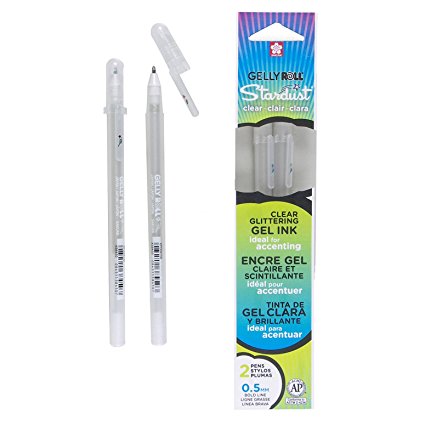 Sakura 37906 2-Piece Pouch Gelly Roll Stardust Pen Set, Clear, Sold as a pack of 2