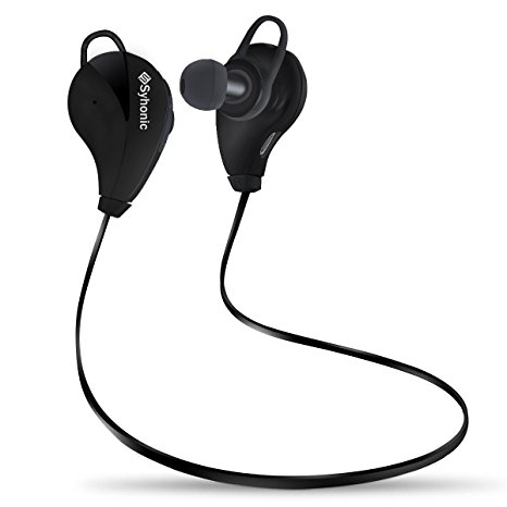 Bluetooth Headphones, Syhonic Wireless Bluetooth Sport Stereo Earphones Jogging Running Gym Exercise Earbuds Handsfree Noice Canceling In Ear Headphones Headsets with Microphone for iPhone 6 Plus 6S 5c 5s 4s ipad and Android phones (Black)