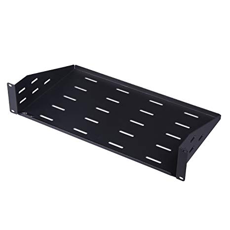 Rosewill 2U Universal Vented Rack Mount Server Shelf for 19 Inch Server Racks/Cantilever Server Cabinet Shelves 10 Inch 250mm Deep Black (RSA-2USHF001)