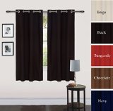Utopia Bedding Grommet Curtain 30 W x 63 L 2 Panels Semitranslucent for Partial Sunlight - Standard Length Protects Rugs and Furniture from Fading Allows Partial Light for Shading Against Harsh Sun Full Size Curtains Create Privacy Black