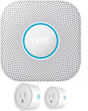 Nest S3003LWES Protect Wired Smoke and Carbon Monoxide Alarm White 2nd Generation Bundle with Deco Gear 2 Pack WiFi Smart Plug