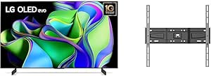 LG OLED evo 42'', Smart TV 4K, Serie C3 2023, Processore α9 Gen6 & Meliconi Slimstyle Plus 400 S, Supporto TV Parete Fisso Ultra Sottile