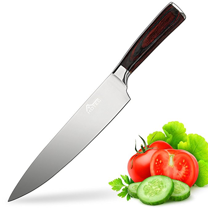 Hotec Chef's Knife, 8 inch High Carbon Stainless Steel Sharp Kitchen Knife with Sharp Blade and Ergonomic Handle