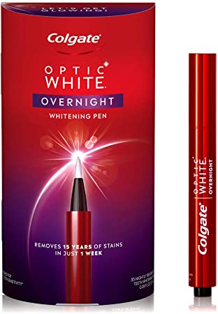 Colgate Optic White Overnight Teeth Whitening Pen, 35 Nightly Treatments In 1 Pen, Removes 15 years Of Stains In 1 Week, 94 Grams