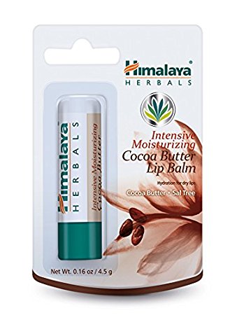 Himalaya Intensive Moisturizing Cocoa Butter Lip Balm, Free from Petroleum and Artificial Color 0.16oz/4.5gm