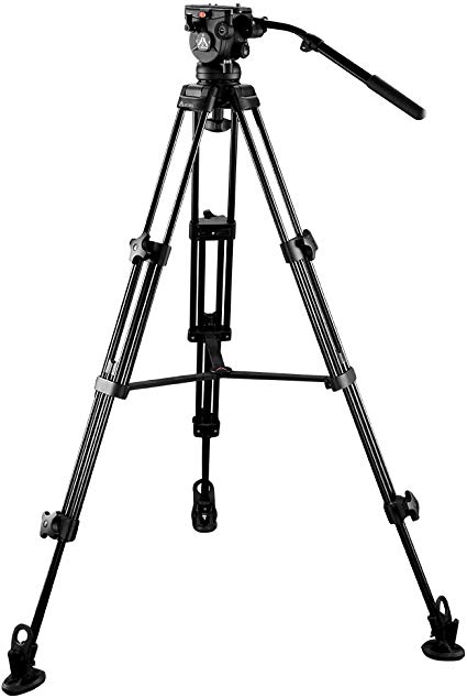 E-Image EI-7060-AA 6ft Tripod Stand Kit with Fluid Head for DSLR Camera Professional Video Camera Tripod Heavy Duty for 4K Video Camera Sony Canon Panasonic RED