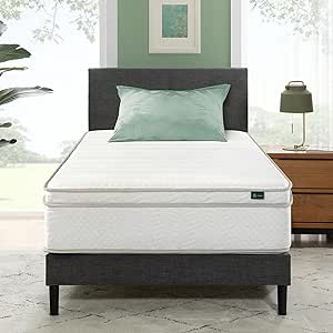 ZINUS 12 Inch Foam and Spring Hybrid Mattress [New Version], Twin, Fiberglass free, Medium Firmness, Durable Support, Certified Safe Foams & Fabric, Mattress in A Box