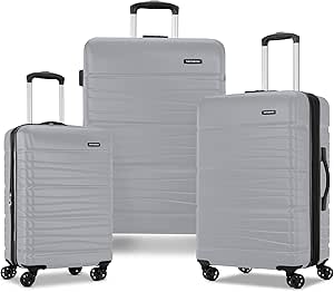 Samsonite Evolve Se Hardside Expandable Luggage with Double Spinner Wheels, Titanium, 3PC Set (CO/M/L)