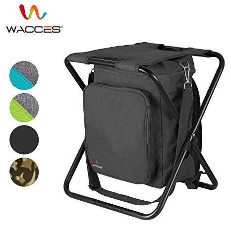 Wacces Multi-Purpose Backpack Chair/ Stool with Cooler Bag for Hiking/Fishing/Camping/Picnicking