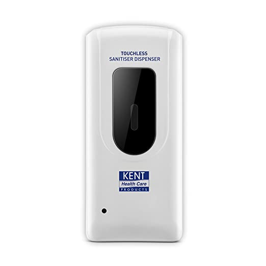 Kent 12016 Touchless Sanitizer Dispenser 1000 ml | Automatic & Wall Mount | IR Sensor for no Touch Operations| Hi & Low Dispensing Modes | Work with Batteries & Adaptor | White, ABS Plastic