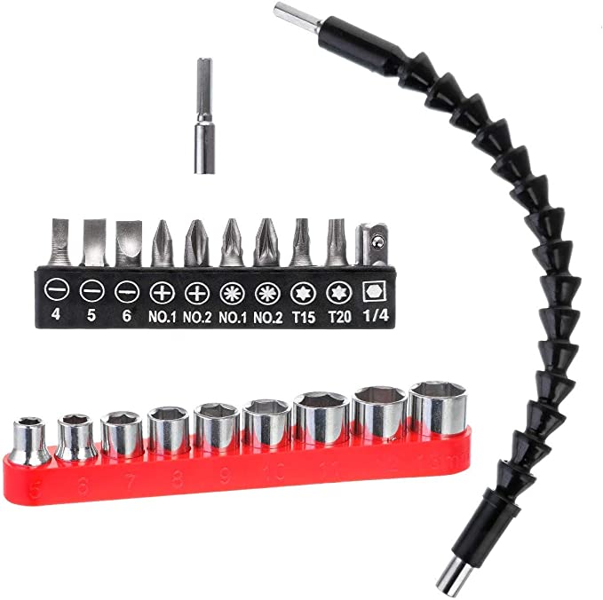 Flexible Drill Bit Extension Set for Electrical Screwdriver or Hand Drill Multi-angle Work (21)